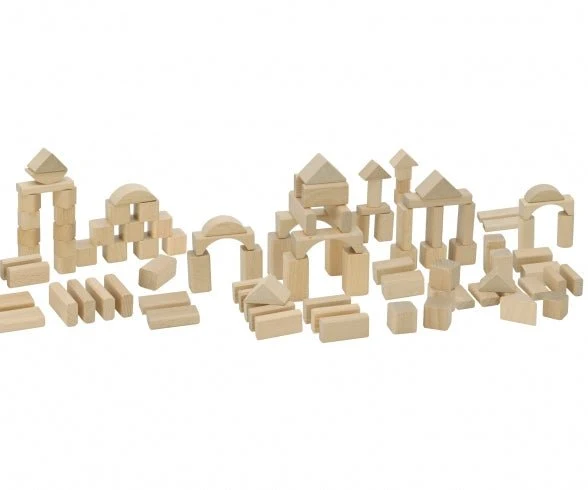 Eichhorn Houten Blokkenset – 100 Stuks in Bewaaremmer