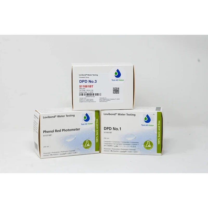 Lovibond Pack DPD 1 DPD 3 y pH 250 comprimidos reactivos para piscina