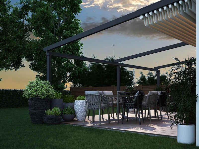 Verdeca Overkapping 400 x 300 cm Antraciet/Wit