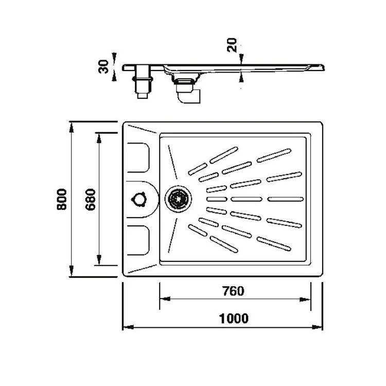 Astralpool Plato ducha Classic con anclaje Ø43 para piscina