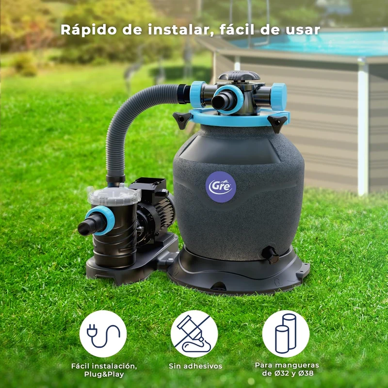 Gre - Filtro de arena Gre depuradora piscina con bomba