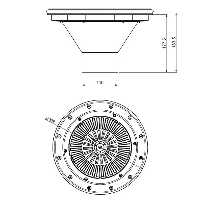 Astralpool - Boquilla de fondo 3” regulable para piscina