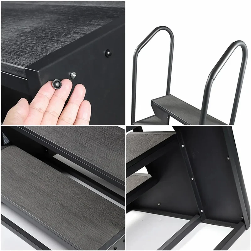 W'eau spa trap antislip met leuning - Zwart