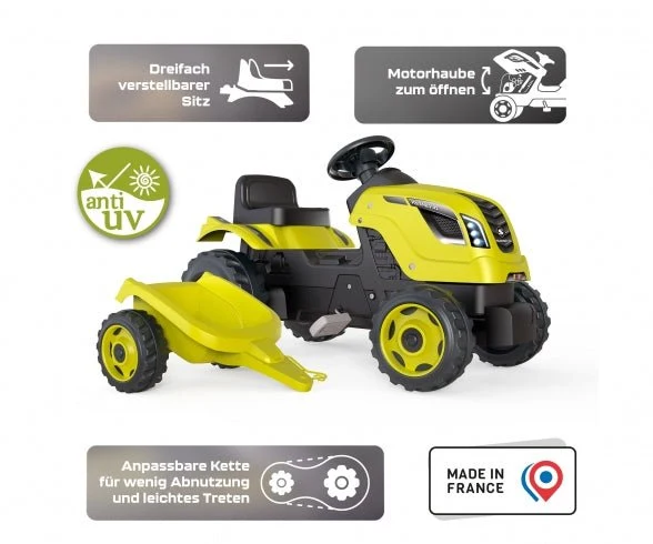 Smoby Farmer XL traptractor met aanhanger - Groen