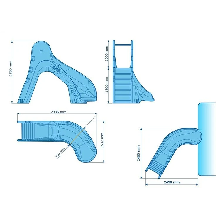 AstralPool Tobogán curvo CD para piscina