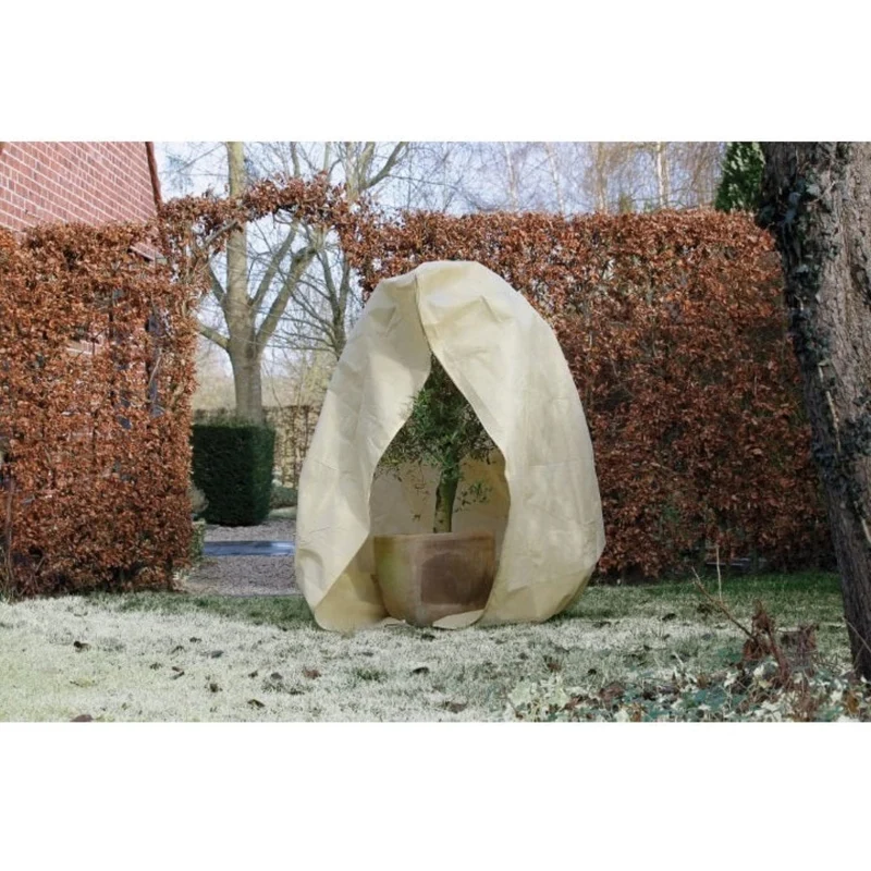 Housse d'hivernage incl. cordelette de serrage / zip de fermeture - PP, vert, 70 g/m² - Ø250 cm x 3,00 m
