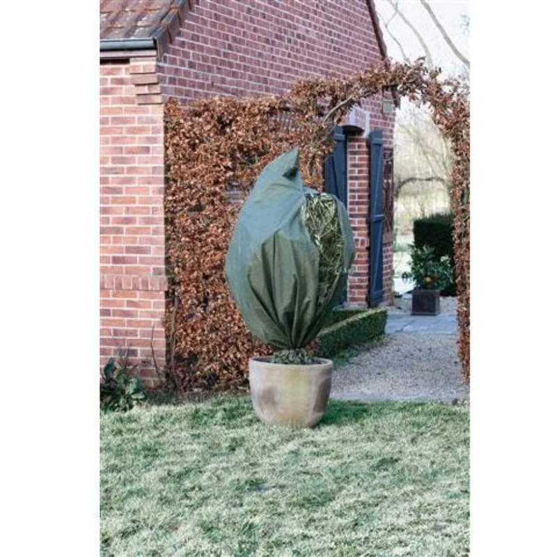 Housse d'hivernage incl. cordelette de serrage / zip de fermeture - PP, vert, 70 g/m² - Ø200 cm x 2,50 m