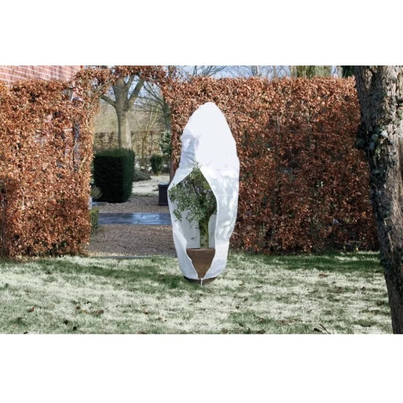 Housse d'hivernage incl. cordelette de serrage / zip de fermeture - PP, blanc, 70 g/m² - Ø250 cm x 3,00 m