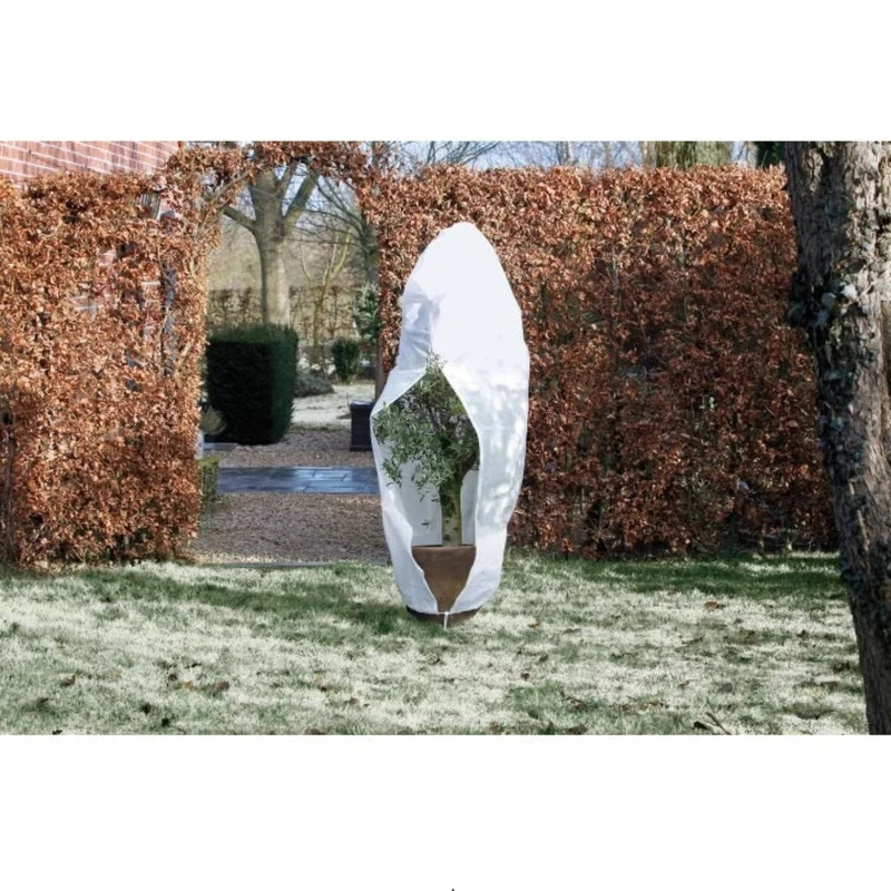 Housse d'hivernage incl. cordelette de serrage / zip de fermeture - PP, blanc, 70 g/m² - Ø250 cm x 3,00 m