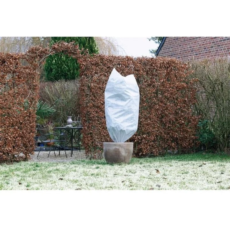 Housse d'hivernage incl. cordelette de serrage - PP, blanc, 50 g/m² - Ø100 cm x 1,50 m