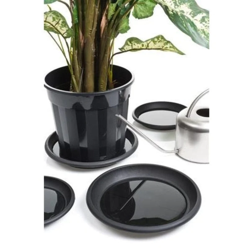 Soucoupe en polypropylène noire - H2 x Ø17 cm