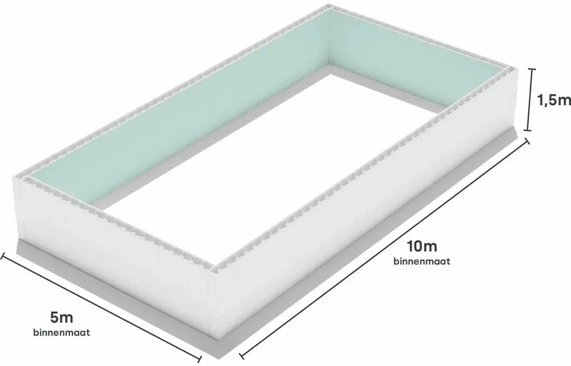 High Density Polystyreen zwembad blokkenset - 1000 x 500 x 150 cm