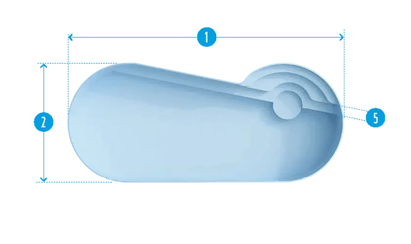 Port Cros Blauw Polyester zwembad - 1000 cm x 430 cm x 150 cm