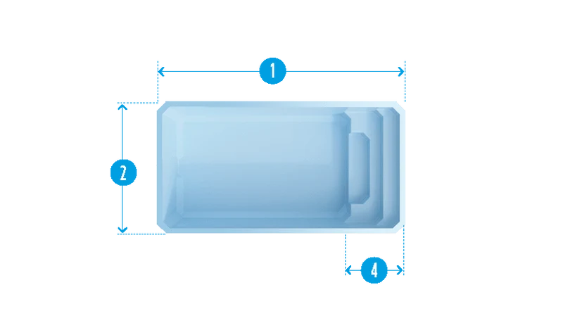 Giens Blauw Polyester zwembad - 430 cm x 220 cm x 150 cm