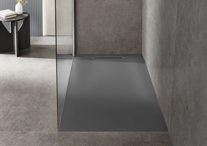 Roca - Plato de ducha Pyros cuadrado extraplano de STONEX® Beige