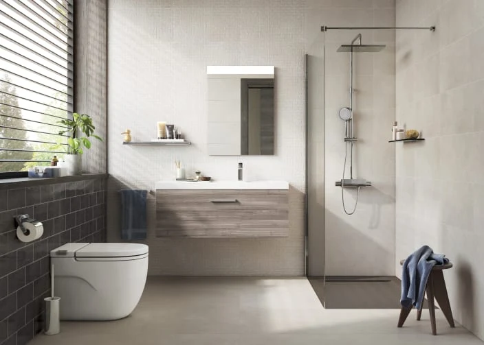 Roca - Plato de ducha Aquos extraplano de STONEX® Blanco