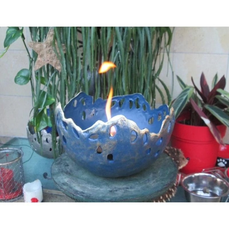 Feuerschale blau patiniert 27 cm D.