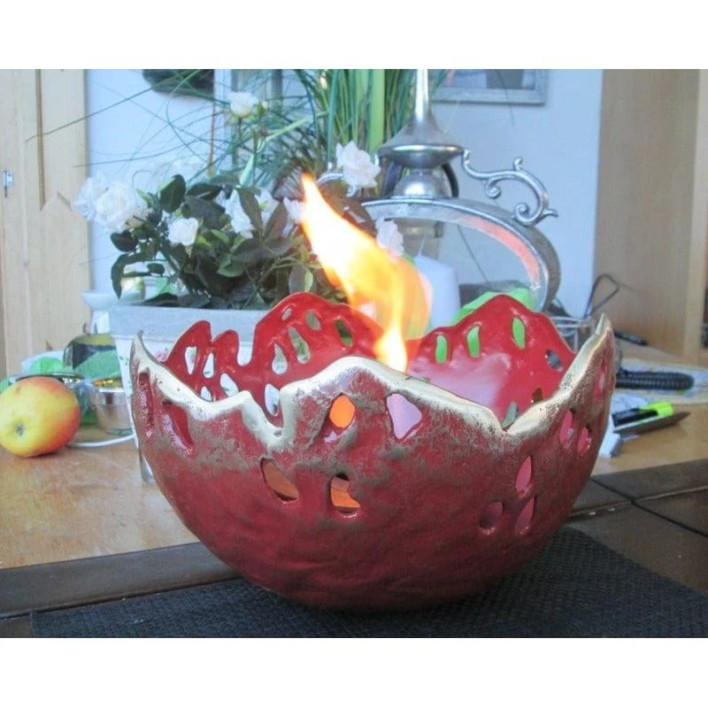 Feuerschale rot patiniert D 27 cm