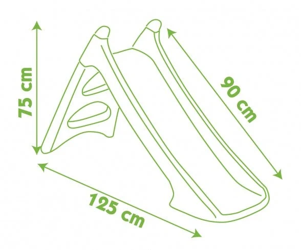 Smoby XS glijbaan - 125 x 50 x 75 cm - Rood/Groen