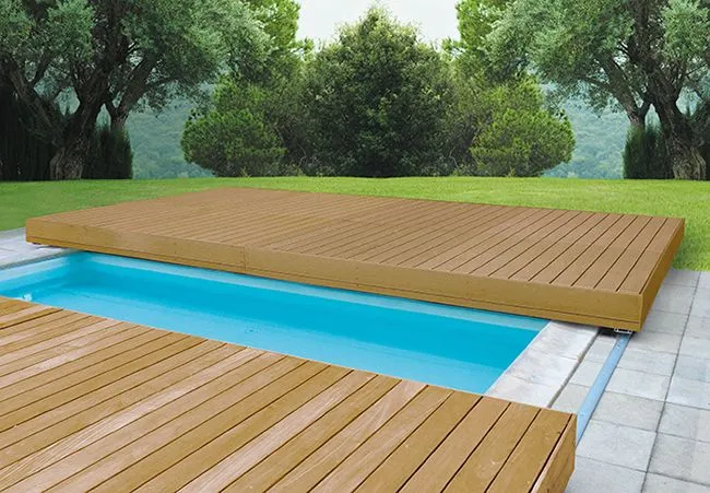 Deckwell zwembad afdekking en terras in 1 - Zand - 315 cm x 315 cm