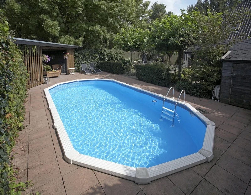 Interline Sunlake metalen zwembad ovaal 610 cm x 360 cm x 132 cm compleet pakket