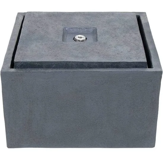 AA SONORA II - bassin d'eau carré avec son réservoir d'eau polyrésine anthracite, 900 l/h - LED ring 1x8 blanc froid,