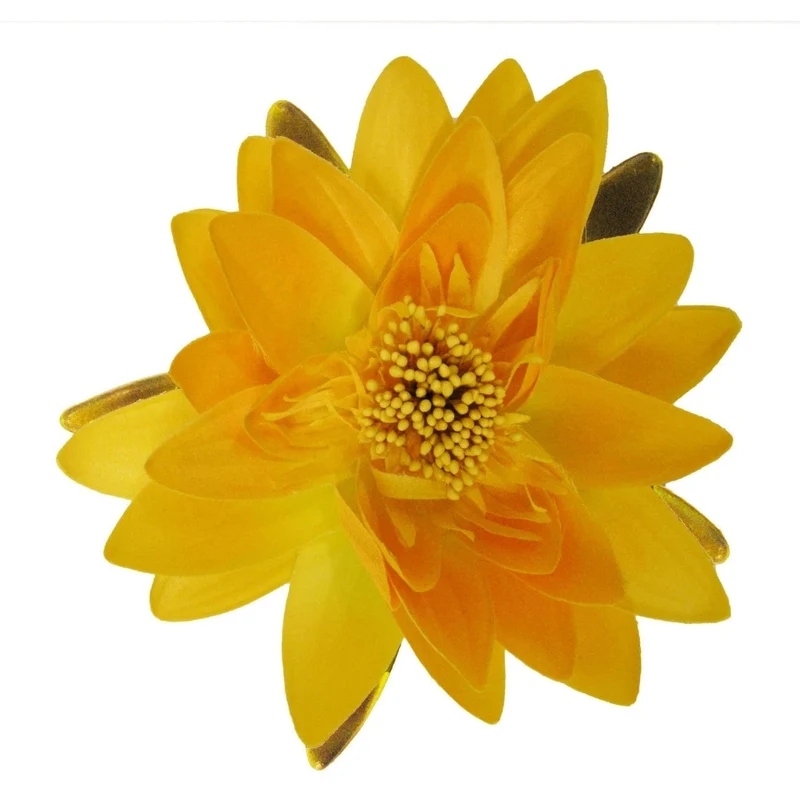 Nénuphar de décoration - coloris jaune - Ø16 cm