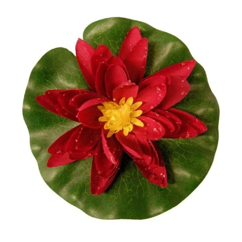 Nénuphar de décoration avec gouttes de pluie - coloris rouge - Ø20 cm
