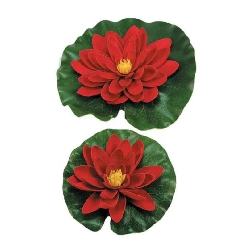 Nénuphar de décoration avec gouttes de pluie - coloris rouge - Ø20 cm