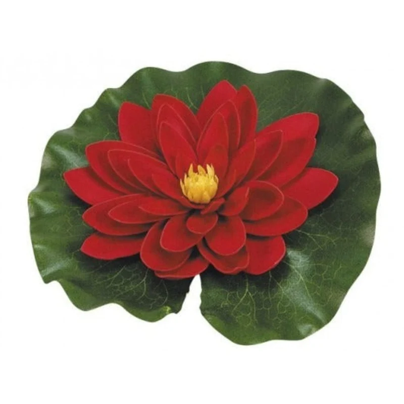 Nénuphar de décoration avec gouttes de pluie - coloris rouge - Ø14 cm