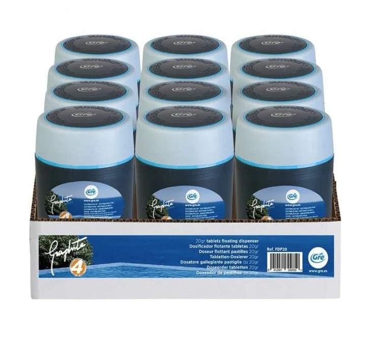 Gre – Dosificador de cloro flotante 20 g Graphite para piscina