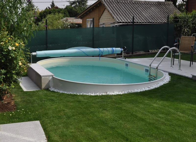 Happy Pool metalen zwembad Adria Blauw ovaal 714 cm x 400 cm x 120 cm