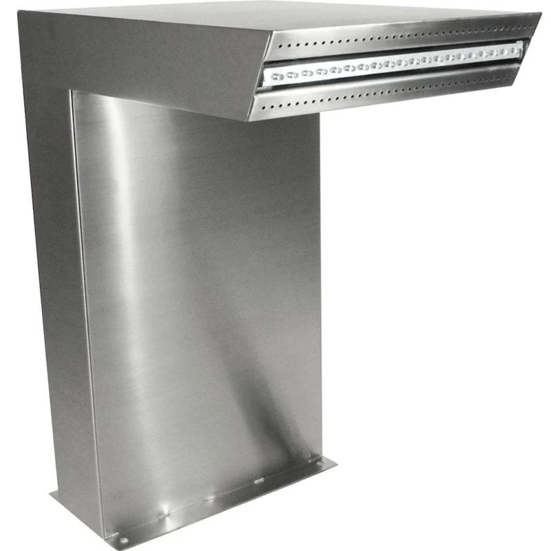 STRAIGHT LED - cascade Etang & Piscine - inox 316L, incl. accessoires de raccordement 1 ½" - LED strip 30 cm 1x20 bleu, transfo AC 12V/DE-06-12W, Lumen 180, EEK A+, 2,5 Watt - H54 x 30 x 42 cm