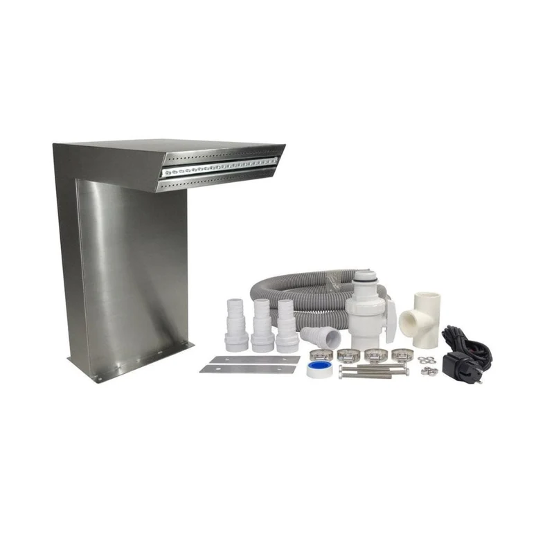 STRAIGHT LED - cascade Etang & Piscine - inox 316L, incl. accessoires de raccordement 1 ½" - LED strip 30 cm 1x20 bleu, transfo AC 12V/DE-06-12W, Lumen 180, EEK A+, 2,5 Watt - H54 x 30 x 42 cm
