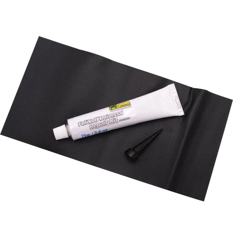 FoliColl Universal PVC-EPDM / Repair Kit - colle ou colmate sous/hors l'eau pour bâches de bassin Aqualiner-PVC ou Aquaflexiliner-EPDM, surface de pose +/- 3m², exempt de solvants, isocyanates et silicone. Livré avec son patch prédécoupé (Aqualiner® PVC -