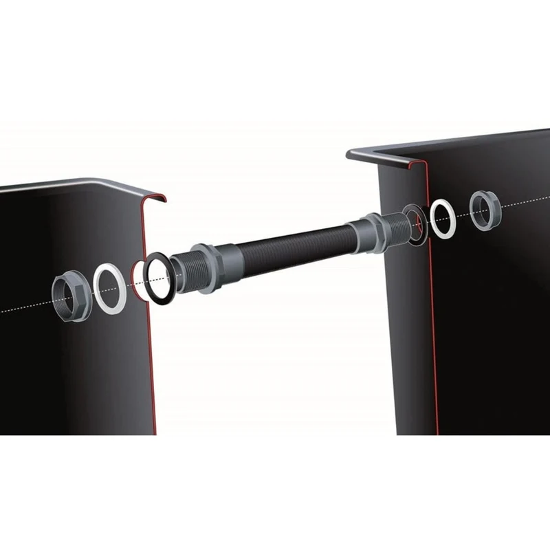 Quadra Connect Set - connection pour C1 & C2 - connecteurs 2 x Ø50 mm, flexible de raccordement L40 cm
