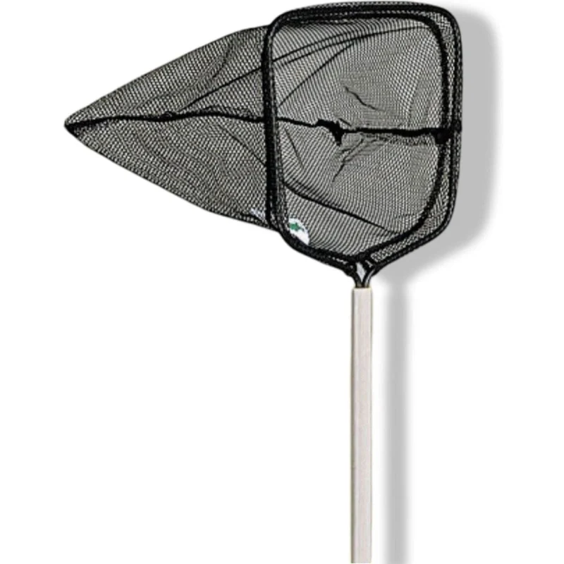 PondNets - épuisette de bassin avec manche en aluminium, grandes mailles noires - L100 cm