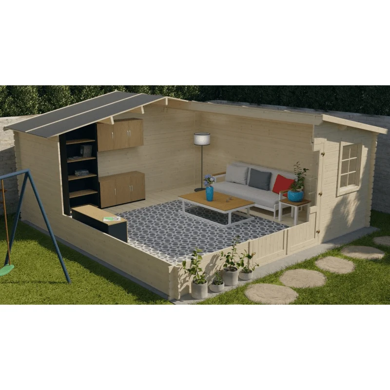 Abrigo de Jardim Kaunas com Opção Alpendre 500 x 500 cm