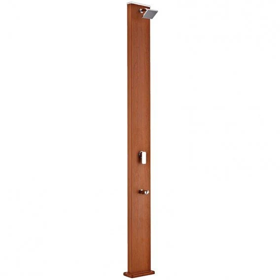 Gre - Ducha solar cuadrada aspecto madera 32 litros DSALC32W