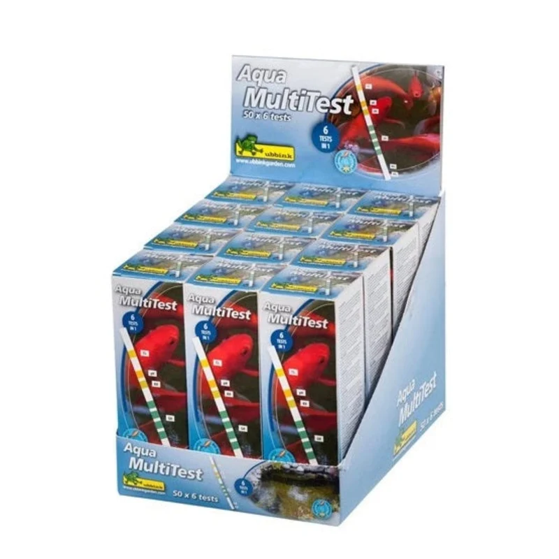 Display Aqua MultiTest - 50 bandelettes à 6 mesures de tests (PH,GH,KH,NO2,NO3,CI2) - 12 x