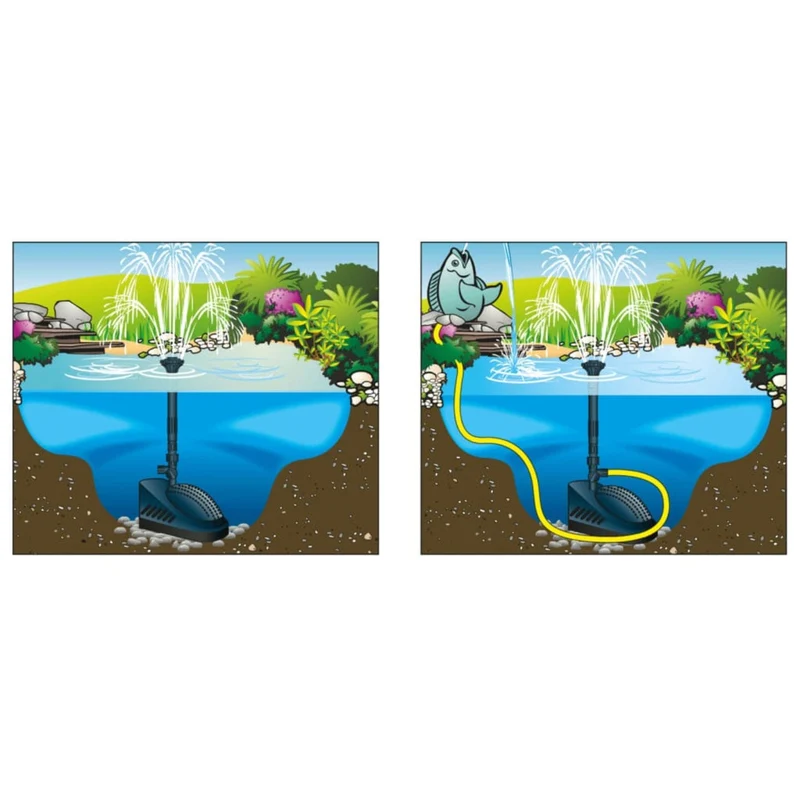 PowerClear® 5000 - "3 en 1" : filtration immergée biomécanique avec clarificateur UVC et pompe fontaine intégrées - Qmax(l/h) 950, 30W, Hmax(m) 1,90, 1/2'', mousse filtrante 20 ppi, UVC PL-S 5W, classe de protection I, IP68, AC230V/50Hz, accessoires d'aju