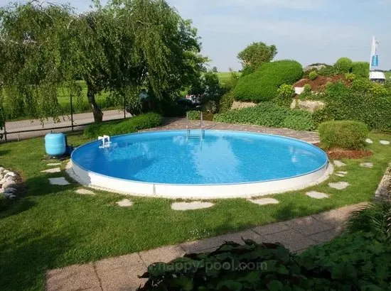 Happy Pool metalen zwembad Zand rond Ø700 cm x 135 cm