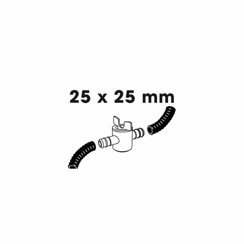 Robinet à à about porte-caoutchouc, 2 x Ø mm - Ø25 (1") x Ø25 (1") mm