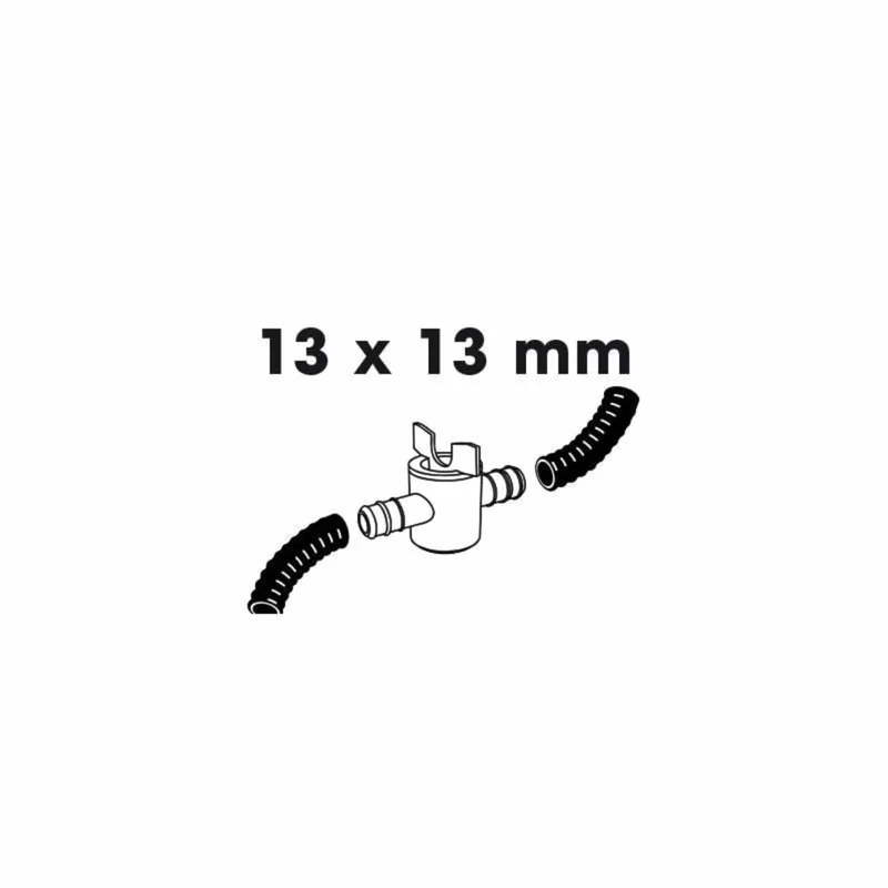 Robinet à à about porte-caoutchouc, 2 x Ø mm - Ø13 (½") x Ø13 (½") mm