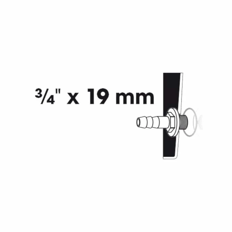 Embout à olive filetage mâle 1 x Ø mm tuyau - Ø19 (¾") x Ø19 (¾") mm