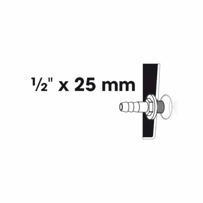 Embout à olive filetage mâle 1 x Ø mm tuyau - Ø13 (½") x Ø25 (1") mm