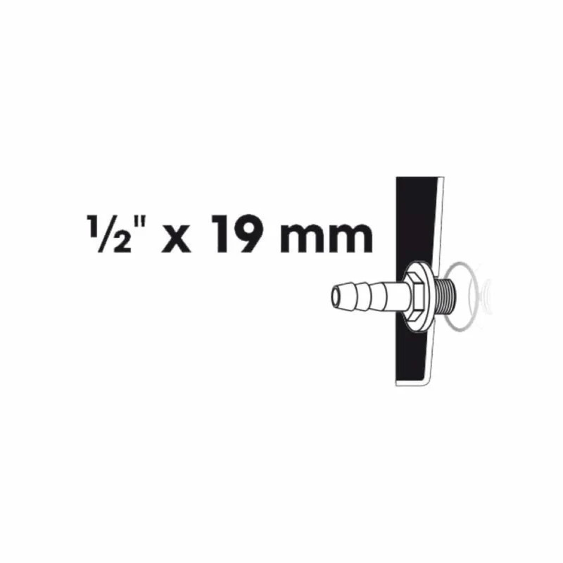 Embout à olive filetage mâle 1 x Ø mm tuyau - Ø13 (½") x Ø19 (¾") mm