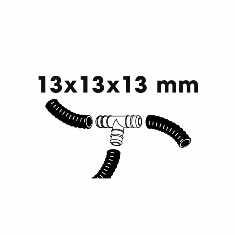 Raccord de tuyaux, dérivation pièce en T, 3 x - Ø13 (½") x Ø13 (½") x Ø13 (½") mm