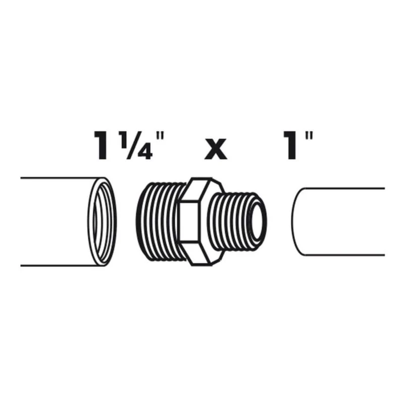Embout à réduction 2 x filetage mâle/mâle - Ø32 (1¼") x Ø25 (1") mm