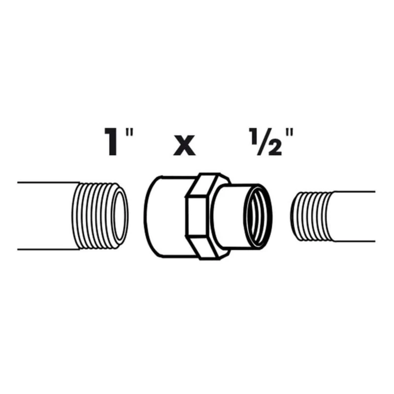Embout à réduction 2 x filetage femelle/femelle - Ø13 (½") x Ø25 (1") mm